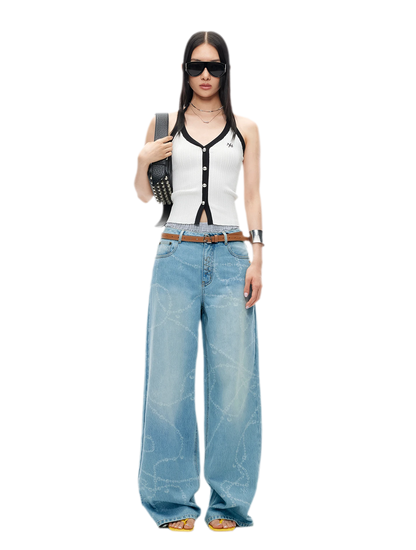 V-Neck Knitted Halter Vest