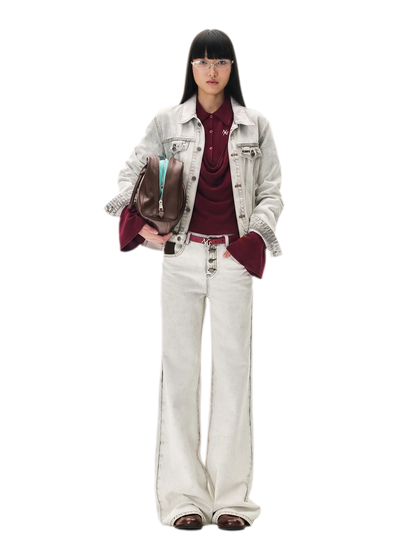 Cashmere Cowl-Neck Flared-Sleeve Knit Top