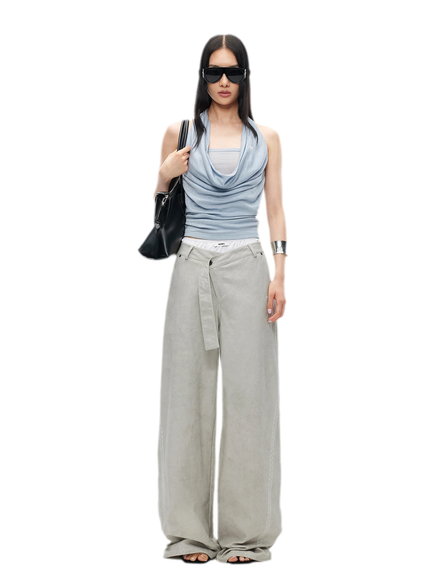 Wheat Ear Wide-Leg Casual Pants