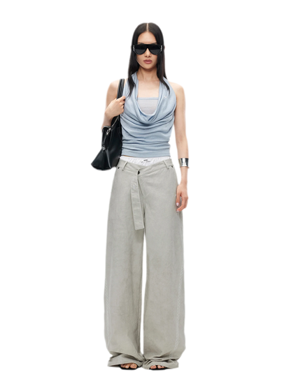Wheat Ear Wide-Leg Casual Pants