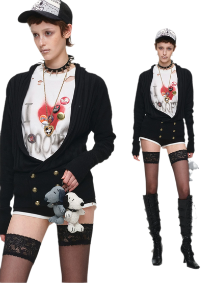 Studded Collar Snoopy Keychain