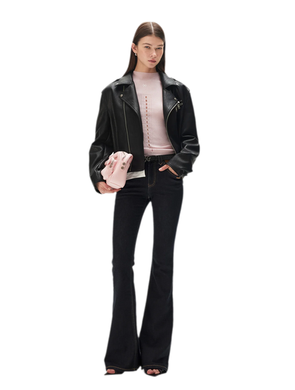 Wool Twill Slim Flare Jeans