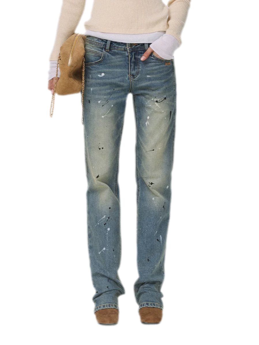 Gewaschene Distressed-Slim-Jeans
