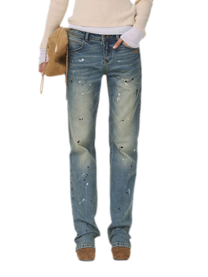 Gewaschene Distressed-Slim-Jeans