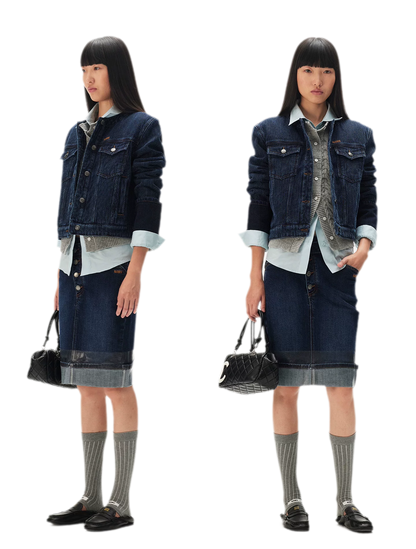Cable Knit Faux-Layer Cardigan
