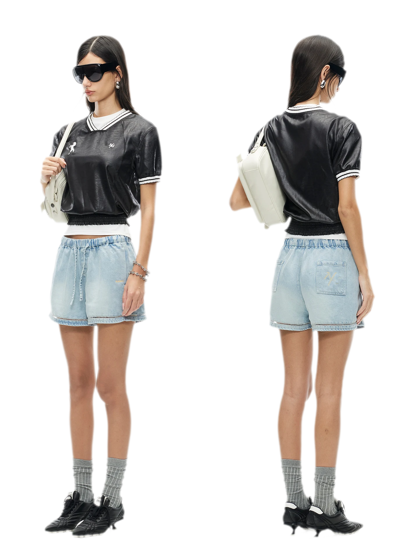 Lyocell Washed Denim Shorts
