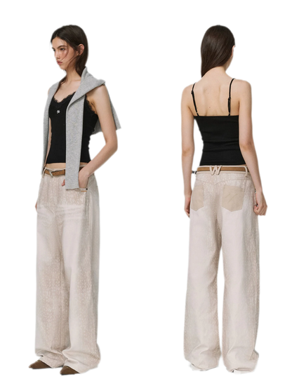 Feinstrick-Camisole aus Wolle mit Spitzenbesatz 100% Wolle
