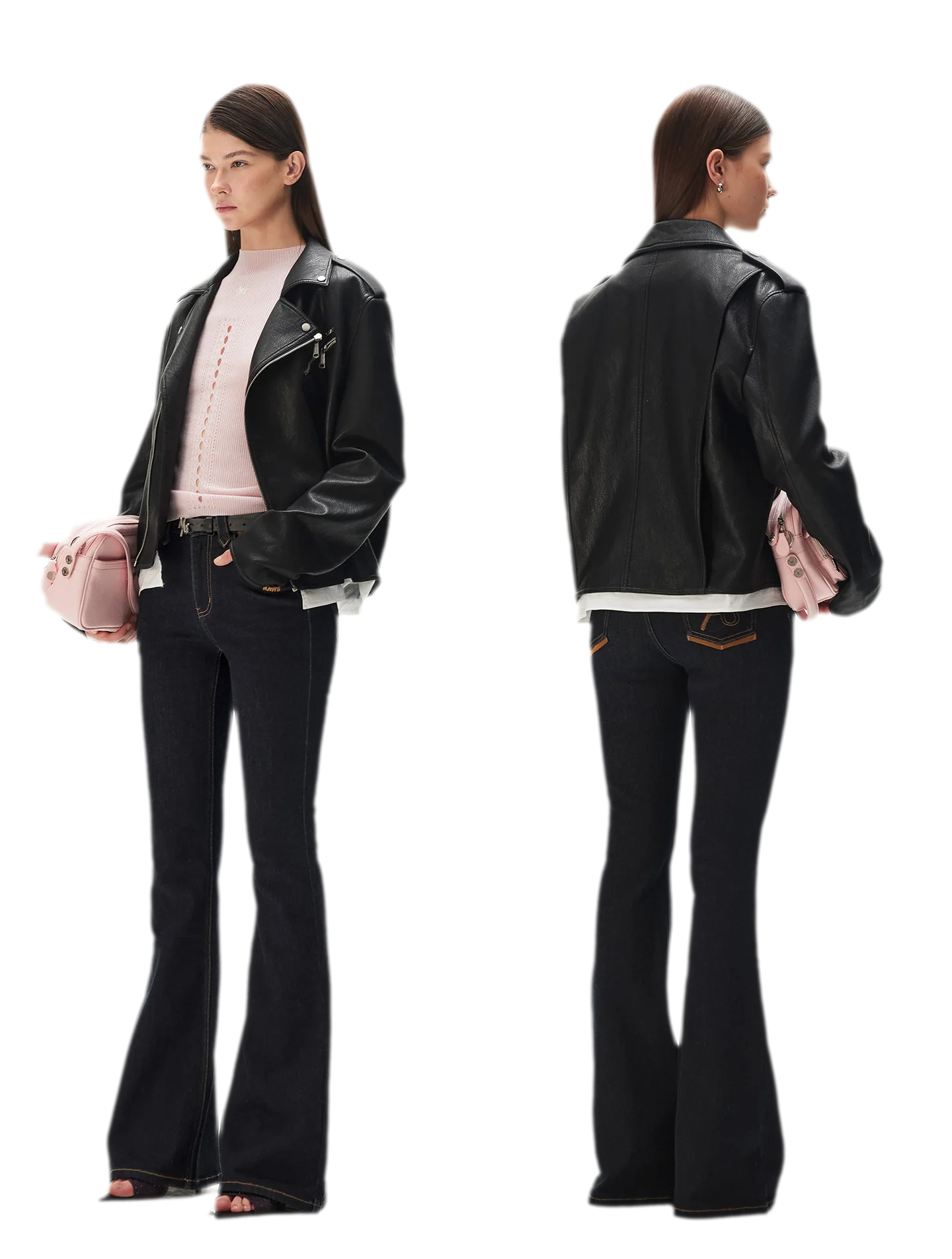 Wool Twill Slim Flare Jeans