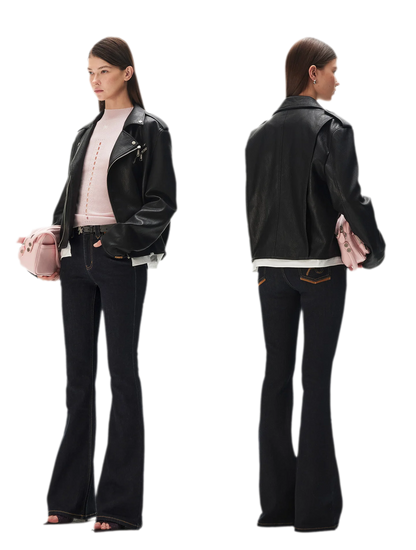 Wool Twill Slim Flare Jeans