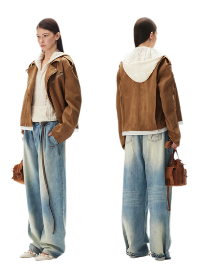 Suede Velvet Relaxed Jacket