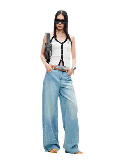 V-Neck Knitted Halter Vest