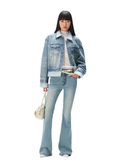 Contrast Wash Slim Flare Jeans
