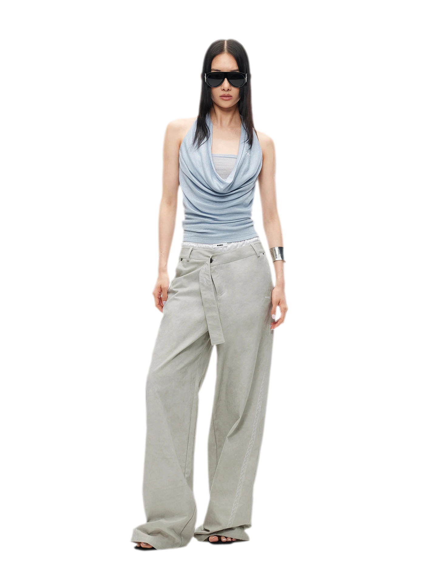 Wheat Ear Wide-Leg Casual Pants