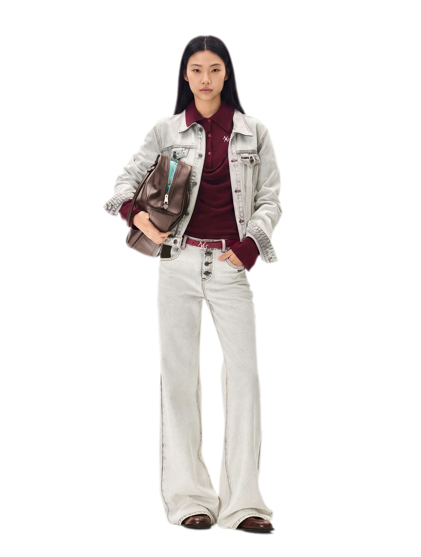 Cashmere Cowl-Neck Flared-Sleeve Knit Top