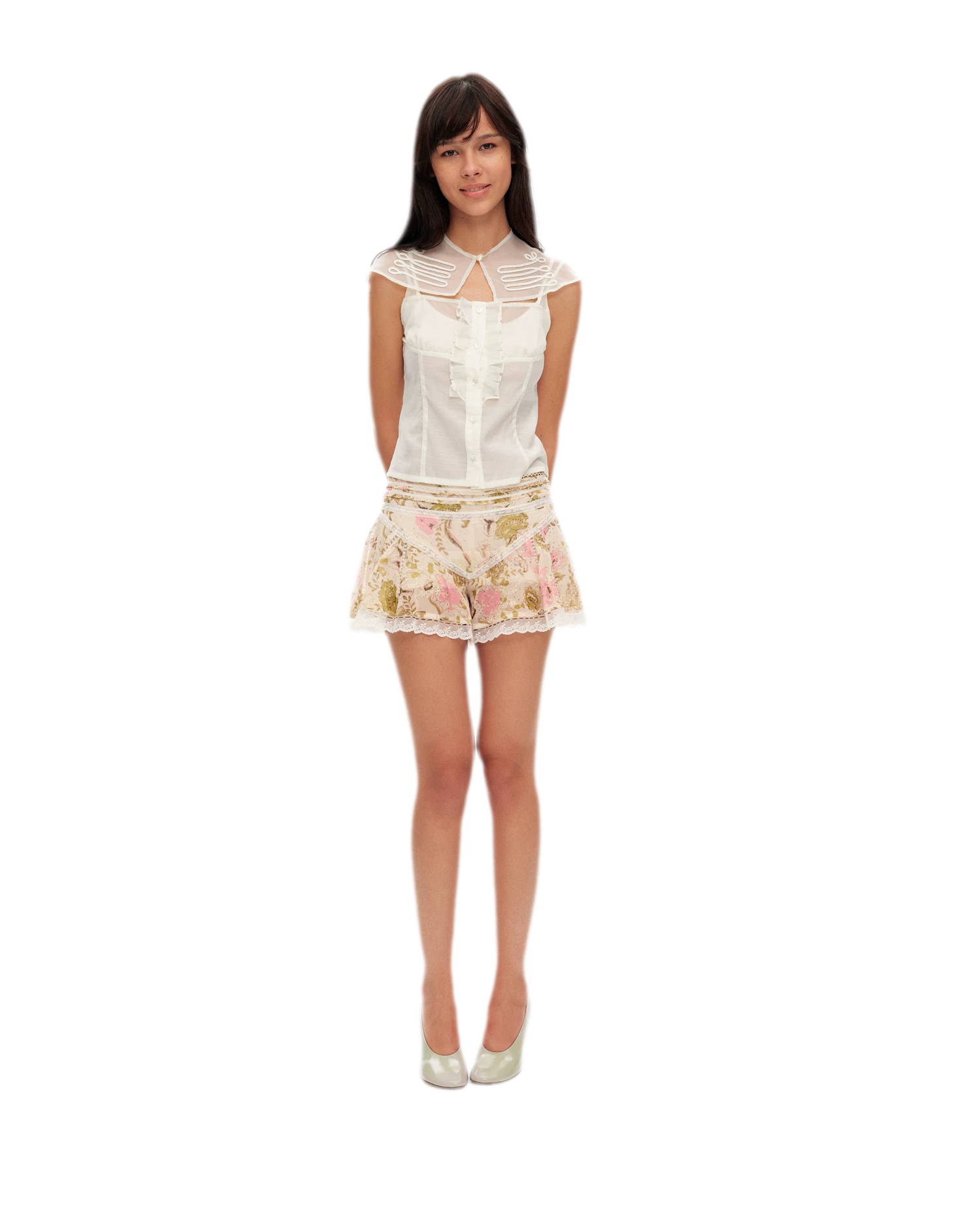 Embroidered Floral Lace Shorts