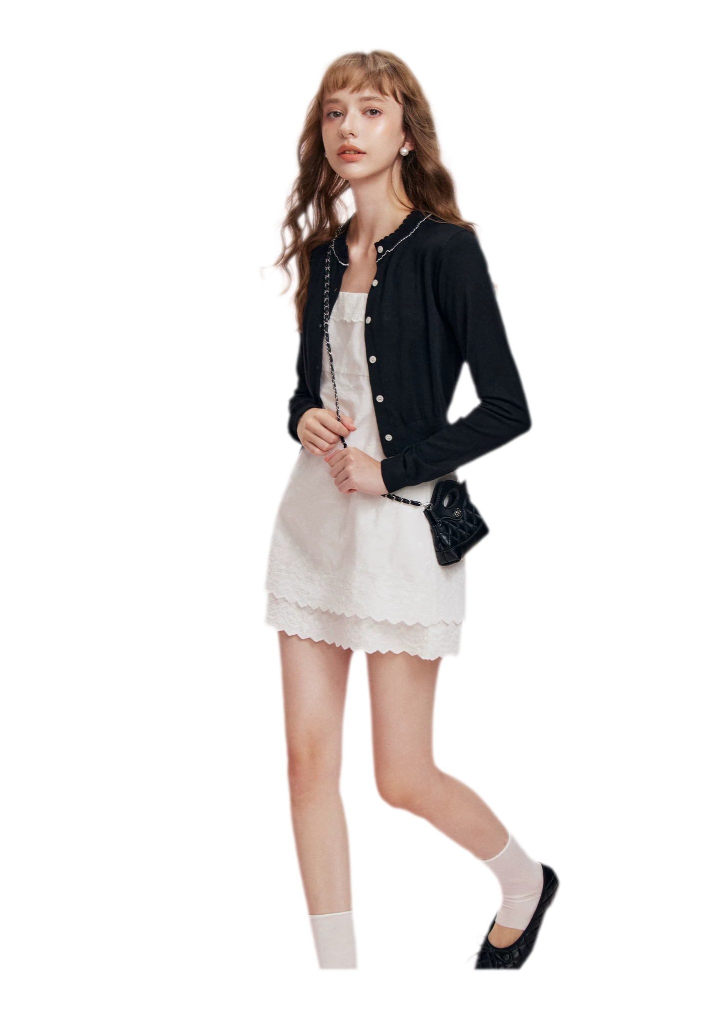 Cotton Embroidered Ruffle Dress