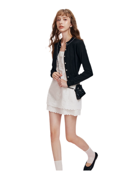 Cotton Embroidered Ruffle Dress