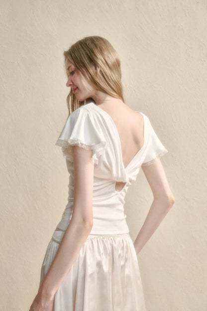 Airy V-Neck Ribbed T-Shirt