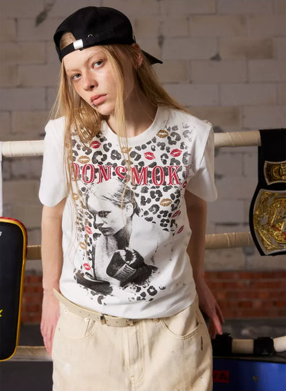 Leopard Boxer Graphic T-Shirt