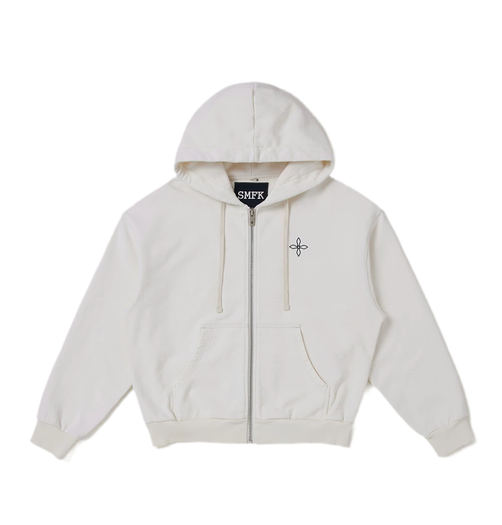 Cross Statue Oversized Zip-Up Hoodie