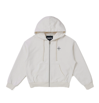 Cross Statue Oversized Zip-Up Hoodie