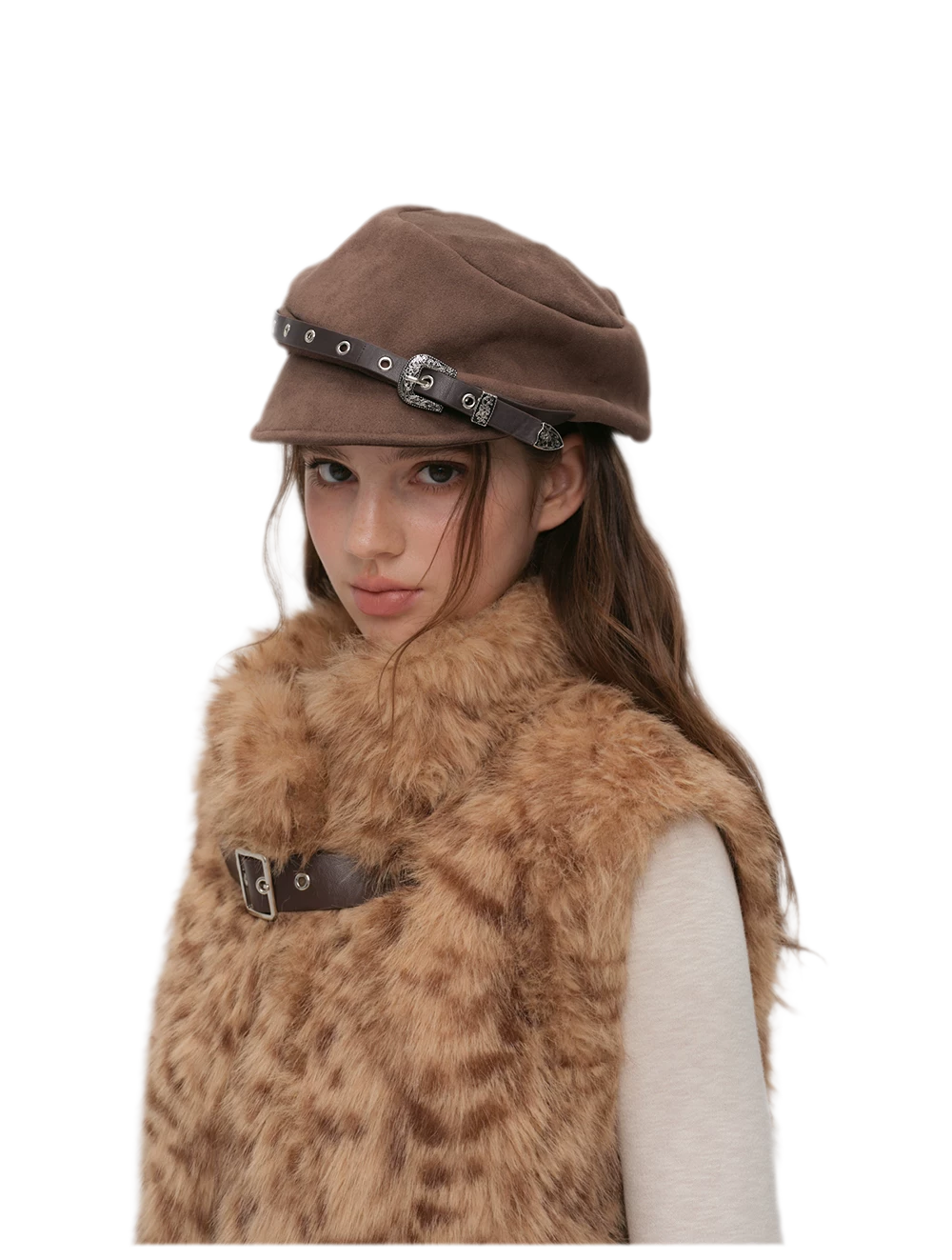 Detachable Sleeve Faux Fur Vest