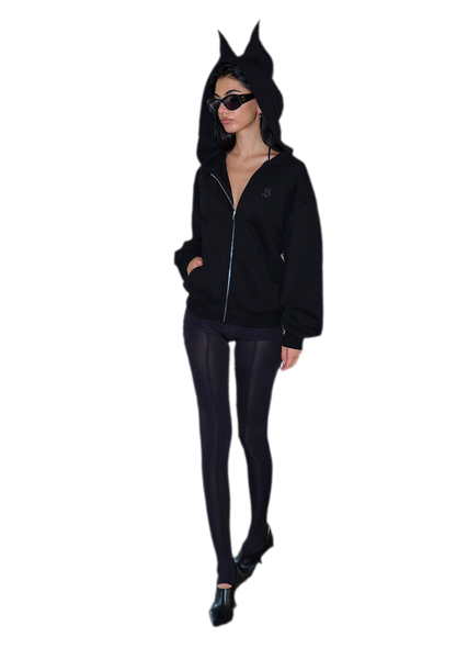Devil Ear Zip Hoodie