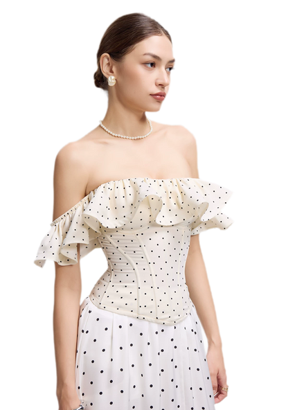 Polka Dot Ruffle Corset