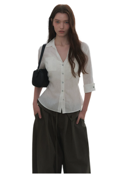 Tencel Linen Cinched Shirt