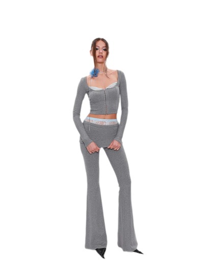 Lace Cutout Knit Set
