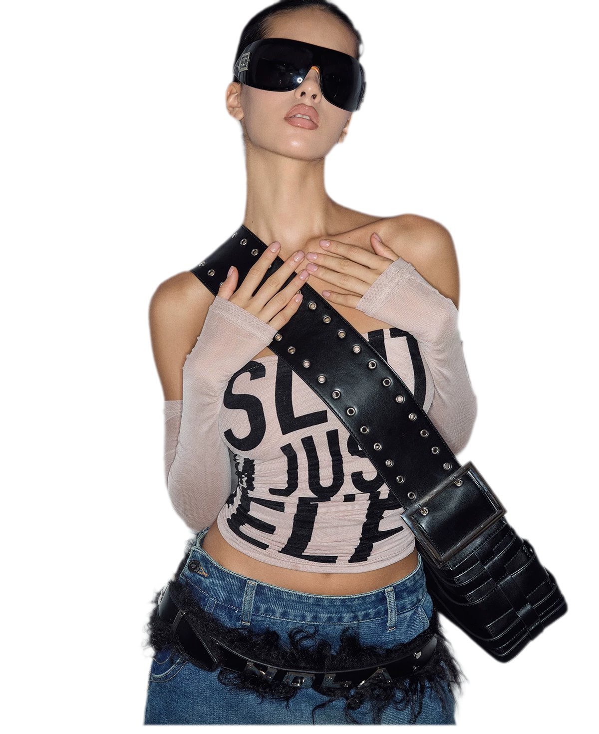 Black Waist Fur Belt