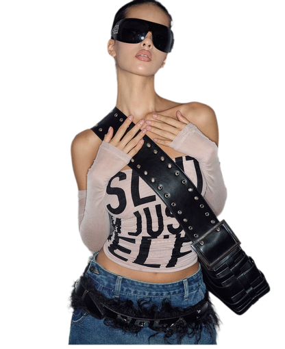 Black Waist Fur Belt