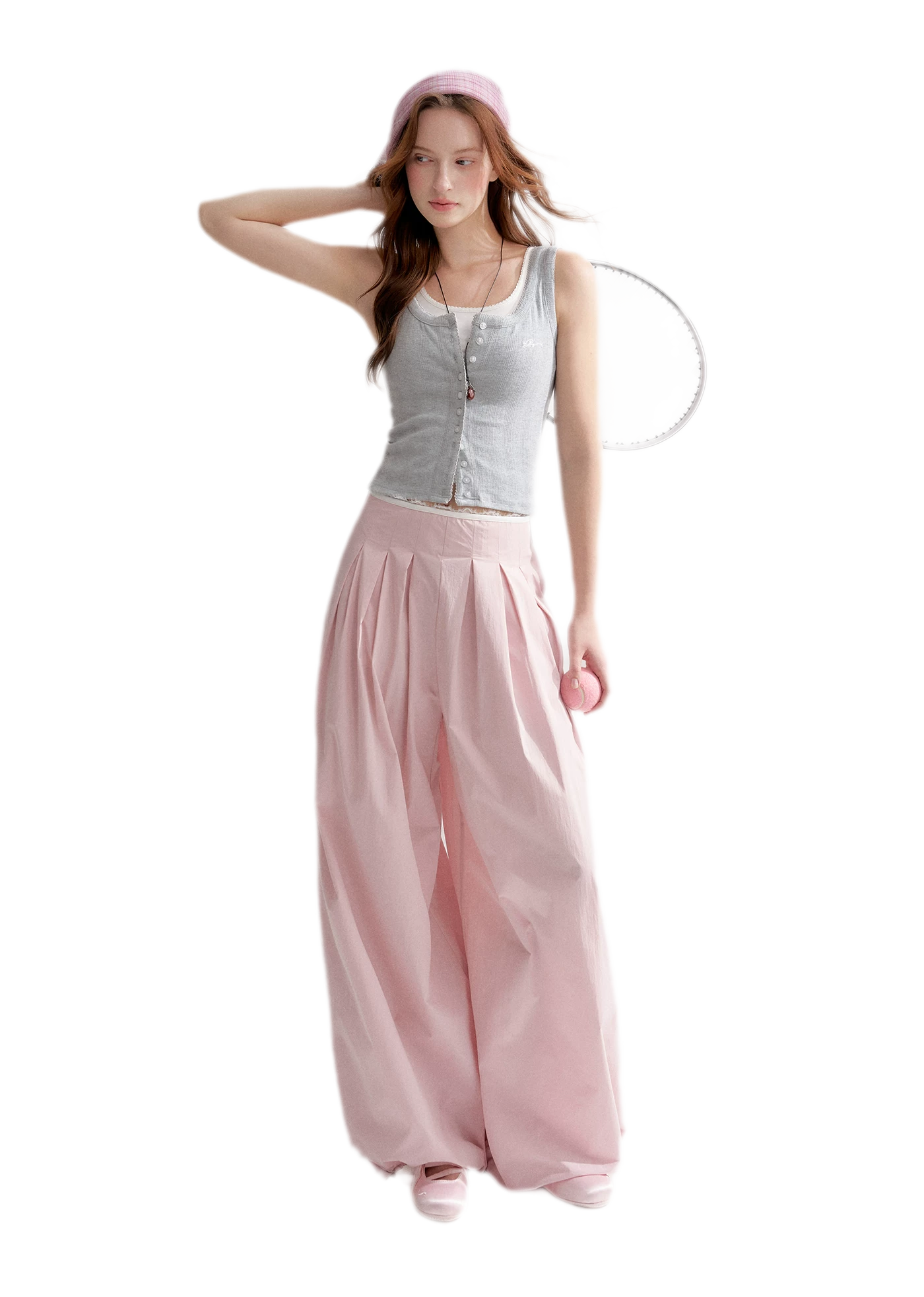 Lightweight Pleated Balloon Pants