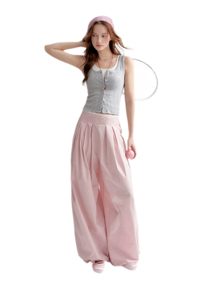 Lightweight Pleated Balloon Pants