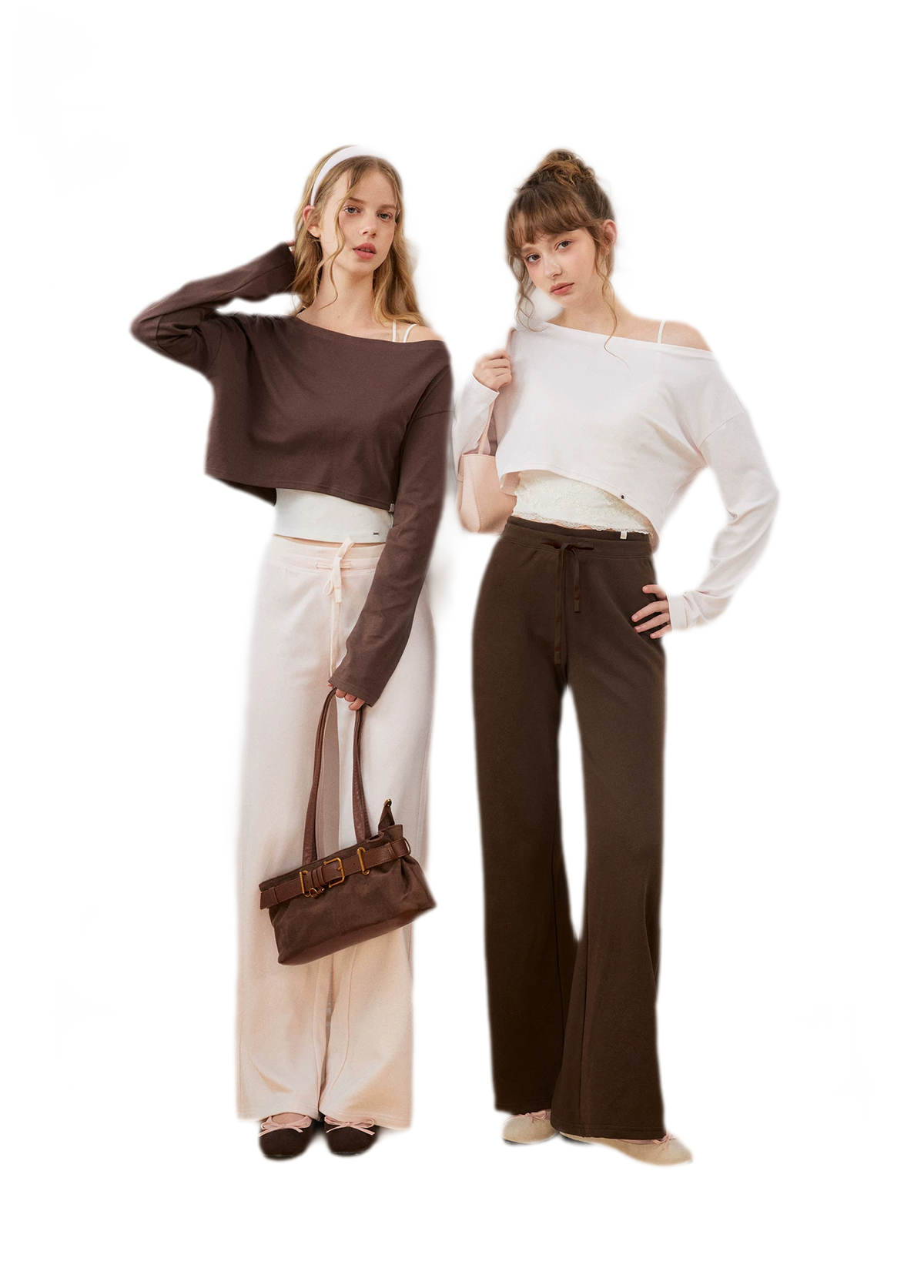 Strukturierte Sweatpants mit Kordelzug und weitem Bein