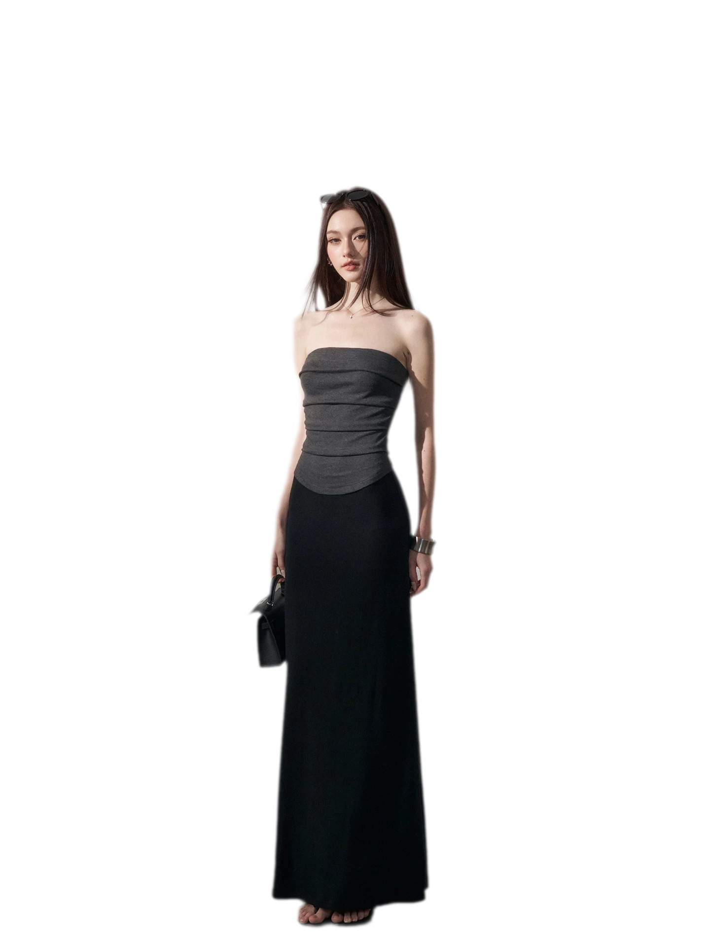 Colorblock Pleated Knit Dress