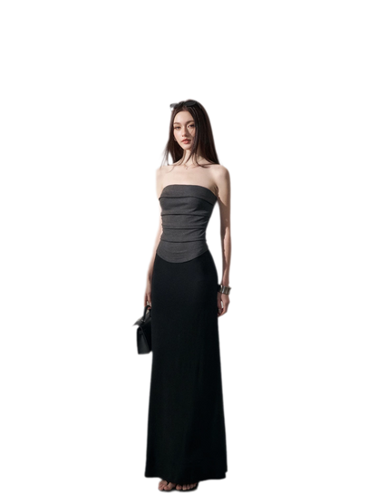 Colorblock Pleated Knit Dress