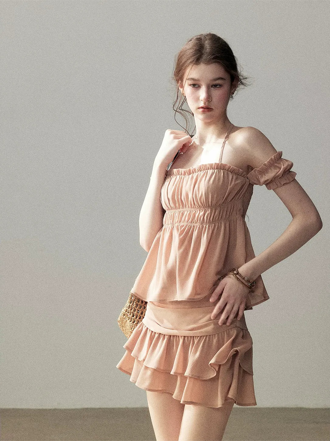 Pleated Chiffon Mini Set