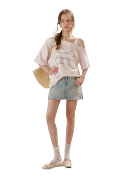 Lace Off-Shoulder Tee