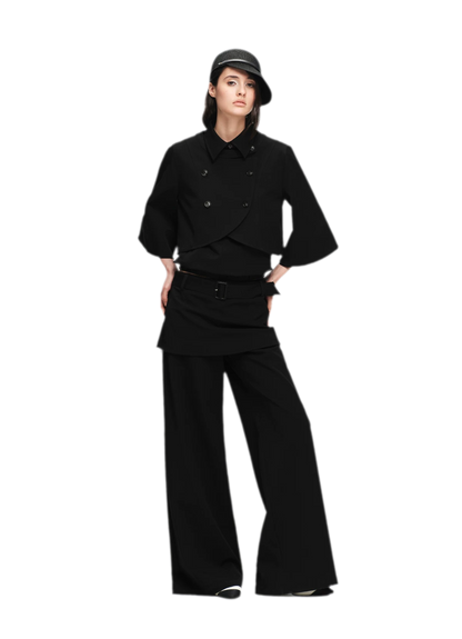 Double-Breasted Cape Vest Coat