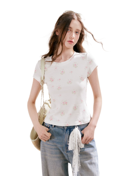 Rose Print Tee