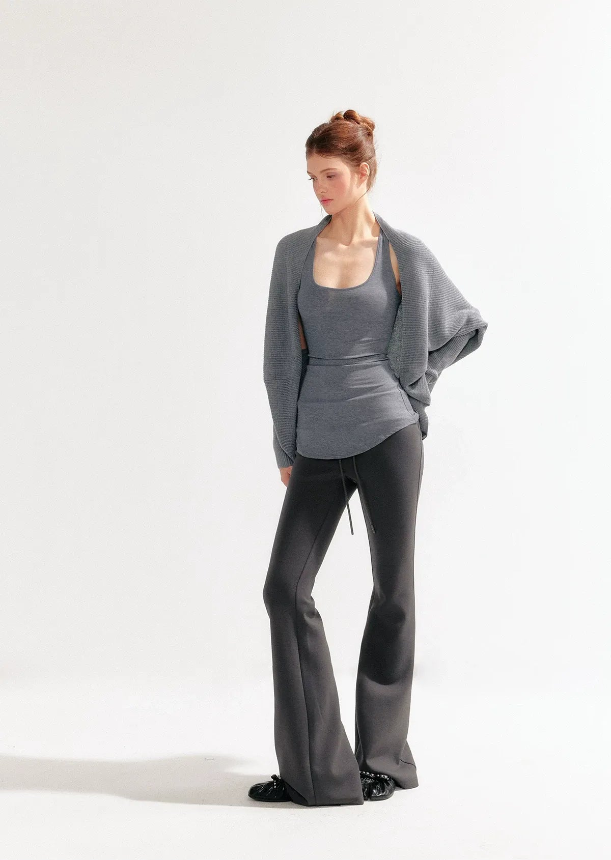 Stretch Low-Rise Flared Pants