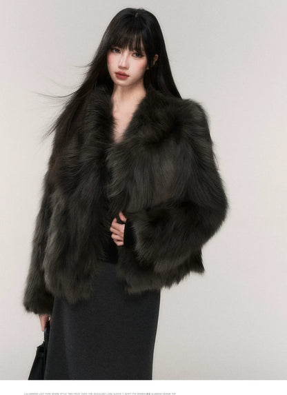 Crown-Grade Fox Fur Jacket