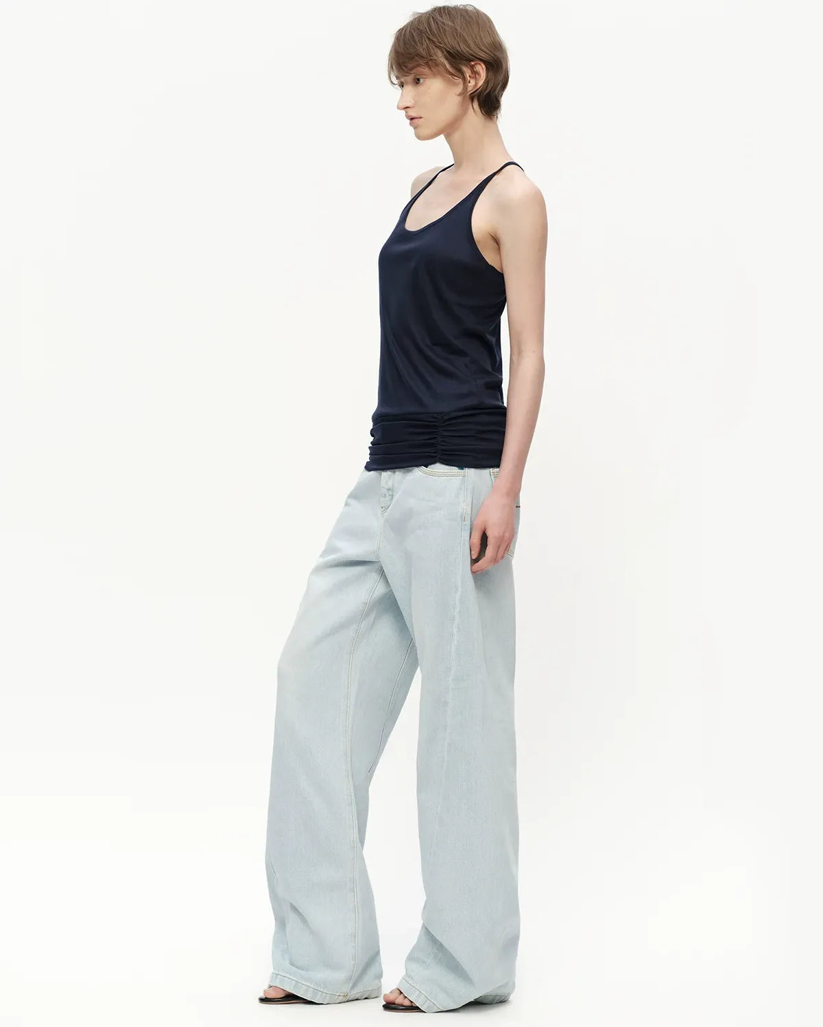 Lyocell Ruched Racerback Tank
