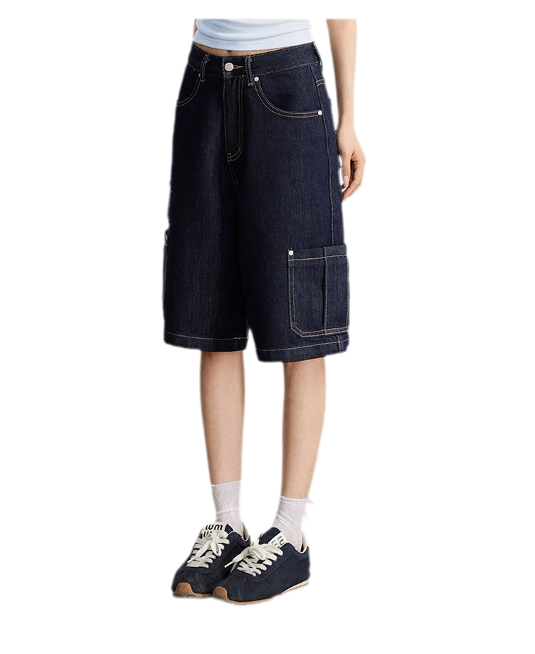 Wide-Leg Cargo Shorts