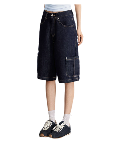 Wide-Leg Cargo Shorts