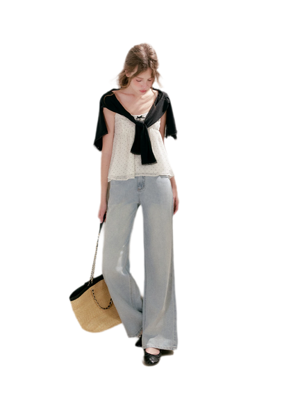 Washed Wide-Leg Jeans