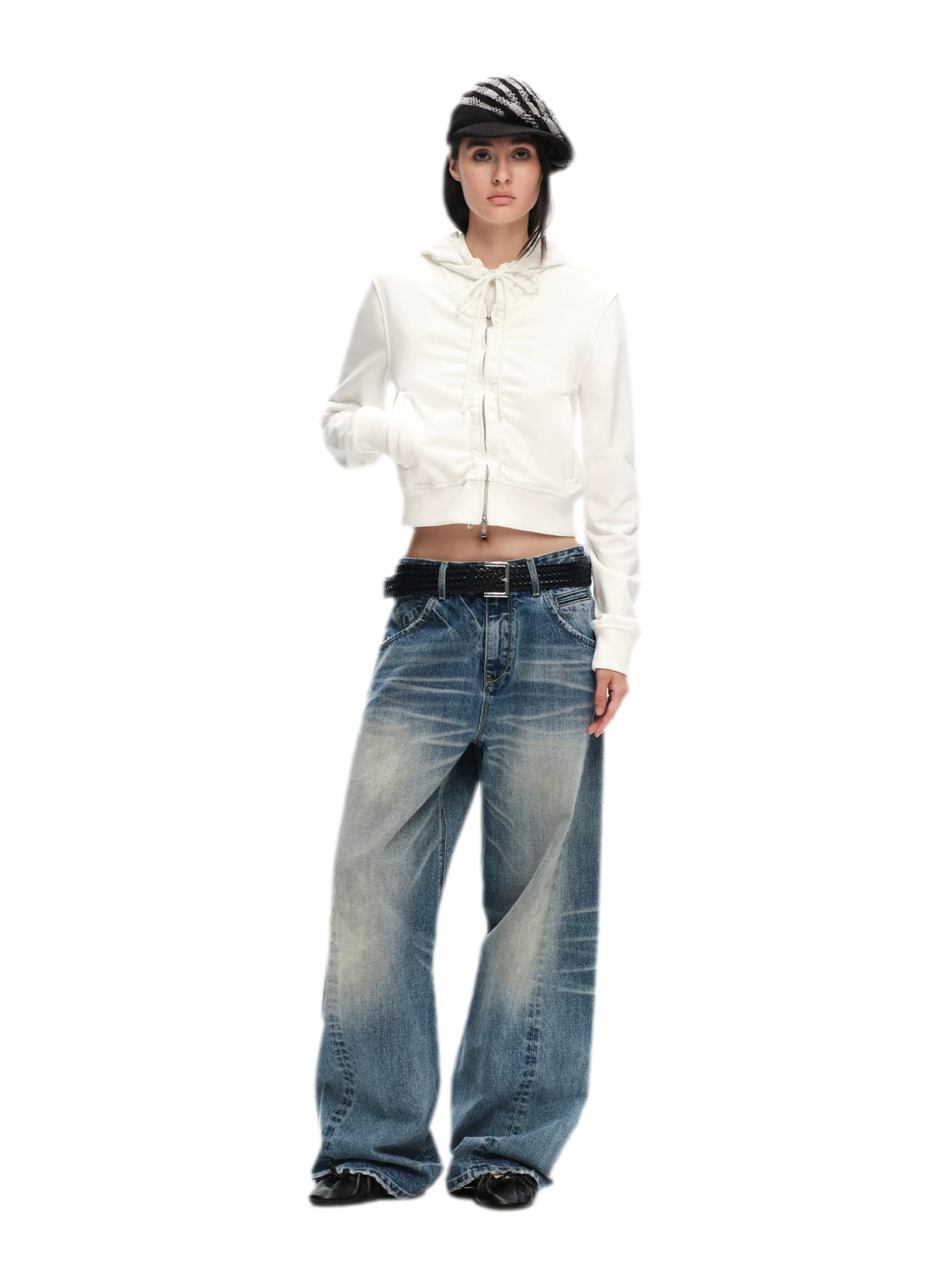 Vintage Washed Wide-Leg Jeans