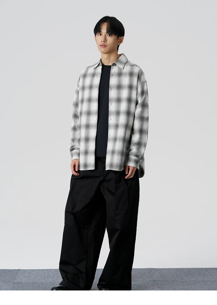 Textured Yarn-Dyed Plaid Overshirt