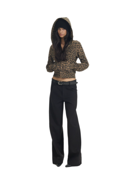 Low-Waist Wide-Leg Suit Trousers